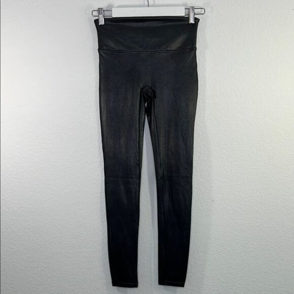 SPANX Pebble‎ Faux Leather Black leggings size Small 20186R - Picture 2 of 9